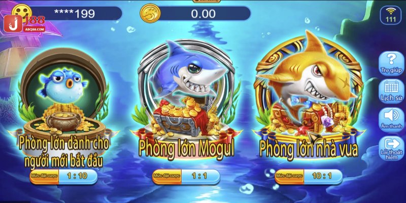 Các phòng chơi hấp dẫn trong game săn cá Hải Vương