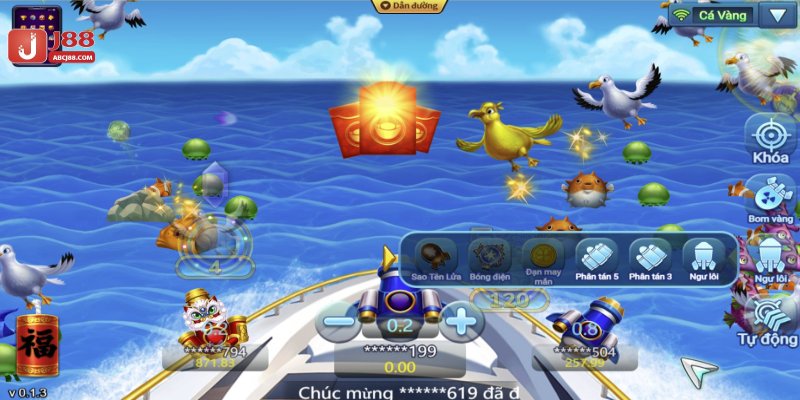 Giao diện khi chơi game Bắn Cá Vàng
